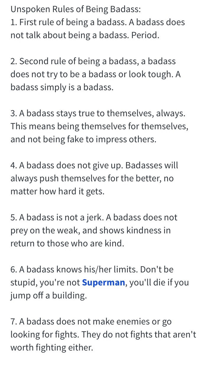 Rules for being a bada**