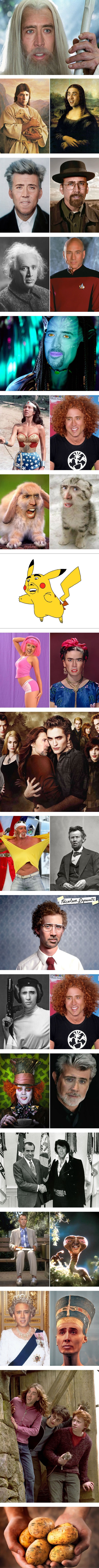 Nicolas Cage photoshopped as everyone