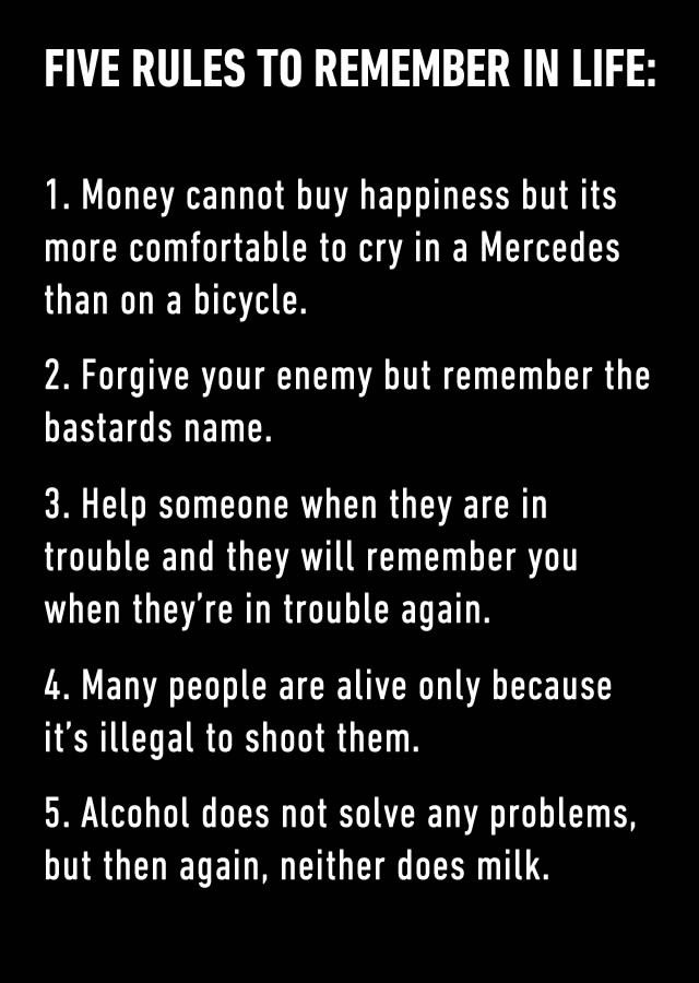 5 rules to remember in life