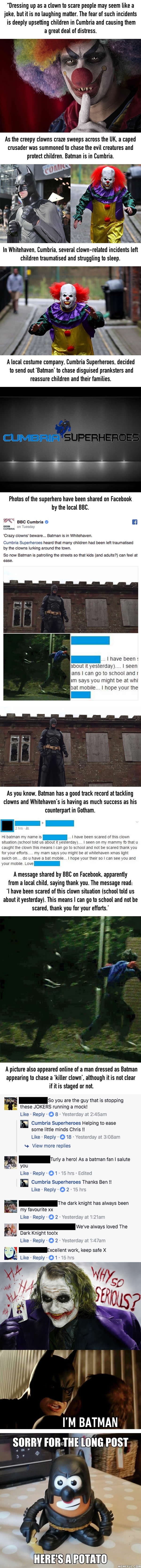 Batman is now chasing off killer clowns in UK