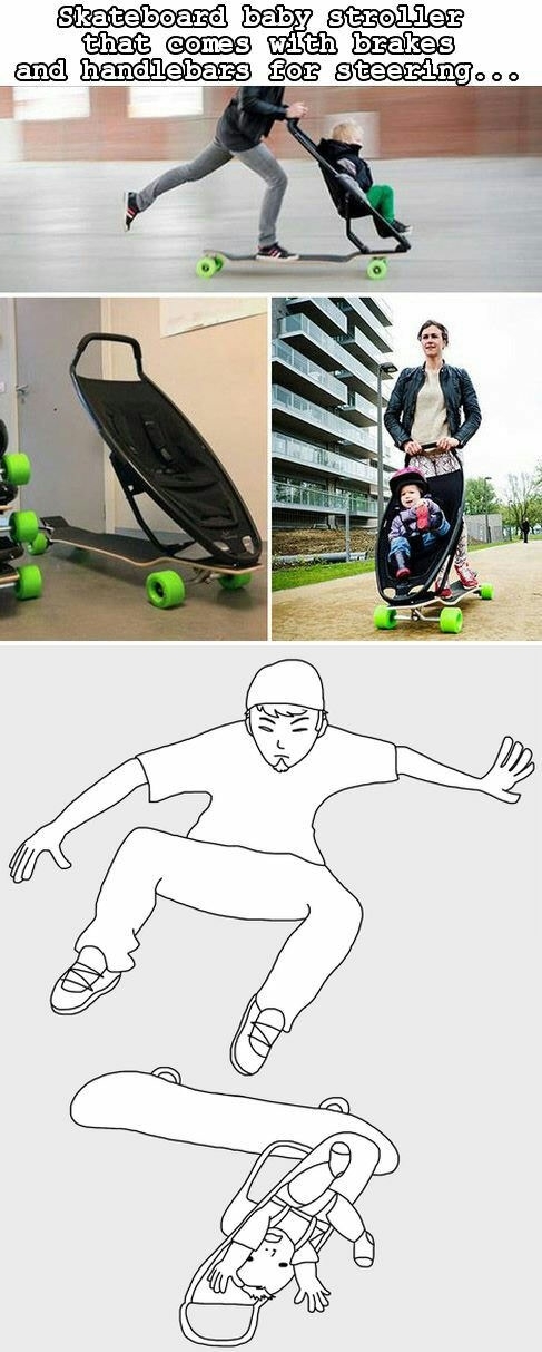 Skateboard stroller