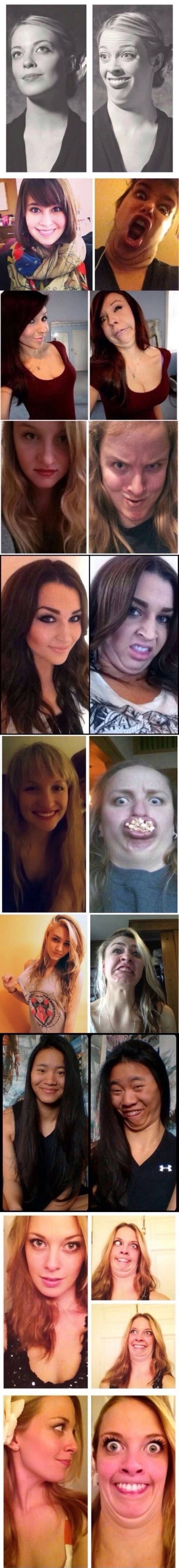 Girls were asked to make the ugliest faces they can