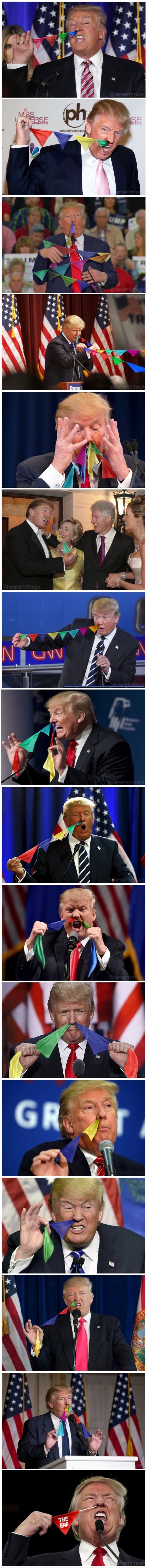 Trump's nose flags