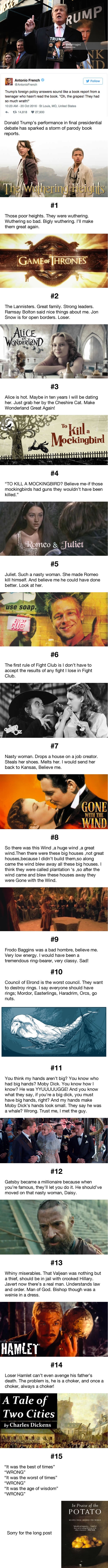 What it would sound like if Donald Trump narrates famous novels