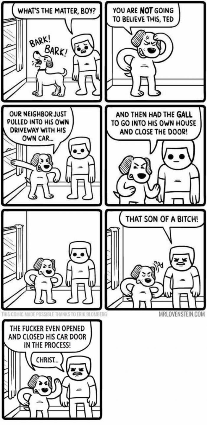 And worst of all.. he greeted the mailman!