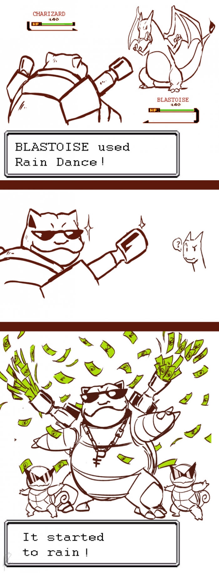 Blastoise used rain dance
