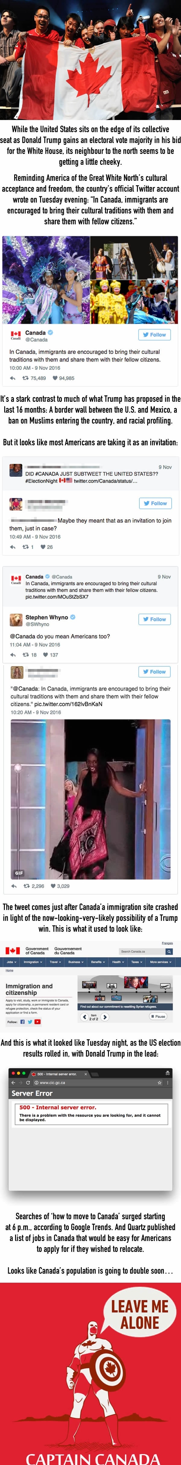 Canada posts perfect tweet after immigration website crashes