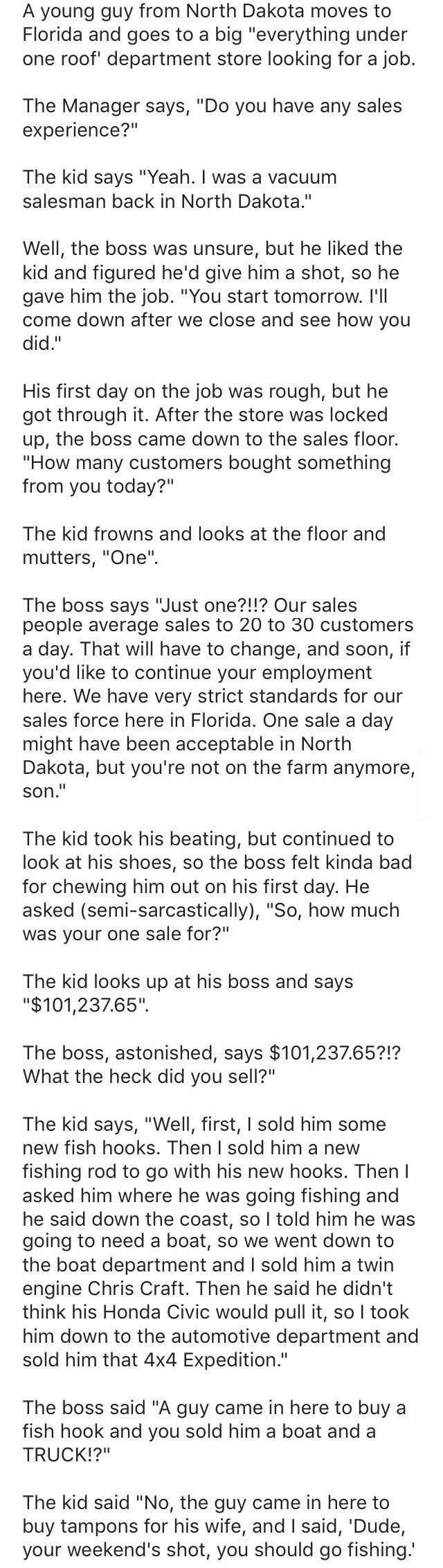 Just one sale