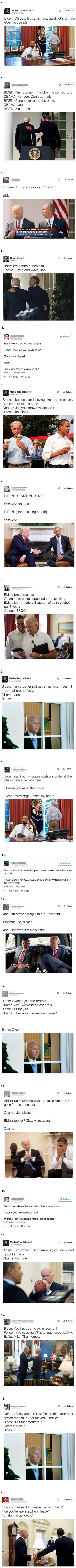 Totally real convos Obama & Biden have had since election