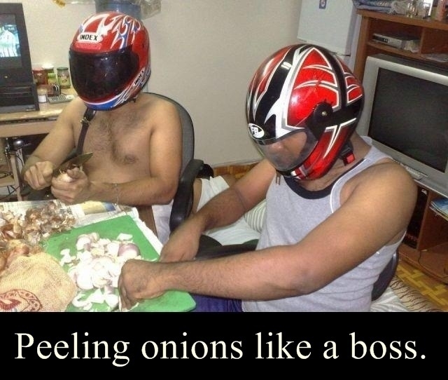 Peeling onions