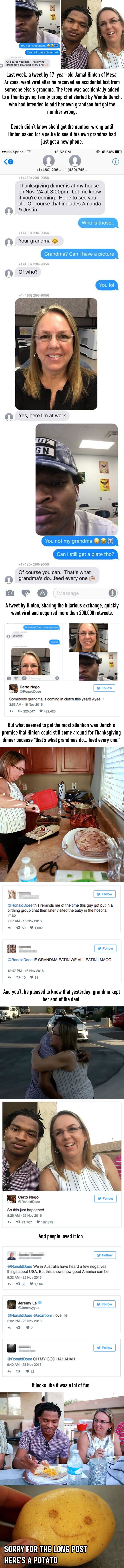 Grandma invites random teen to Thanksgiving