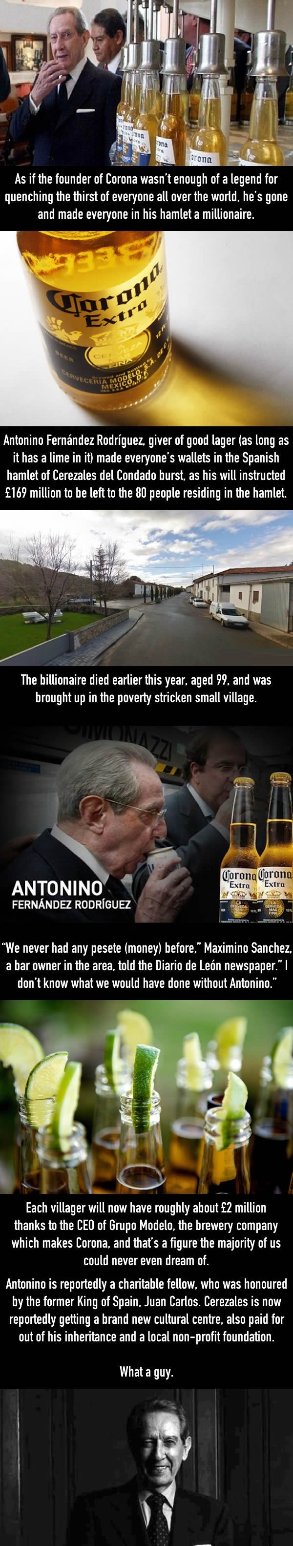 Corona founder makes everyone in his village a millionaire in his will