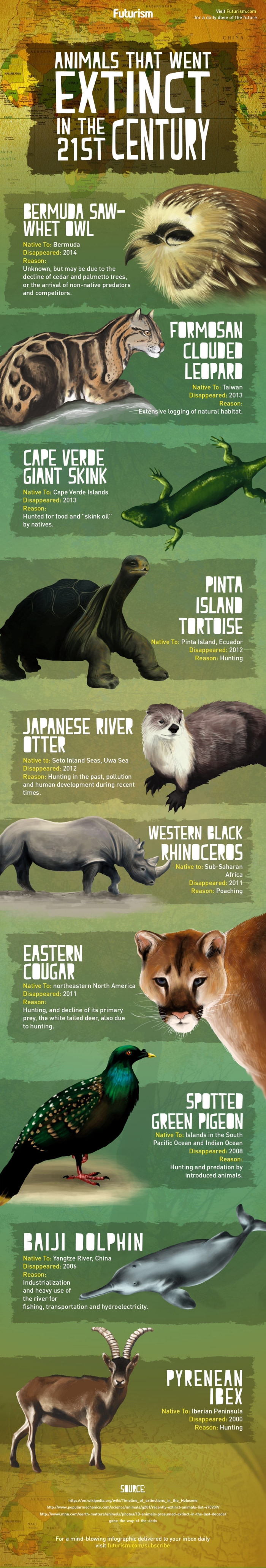 Animals that went extinct in the 21st century