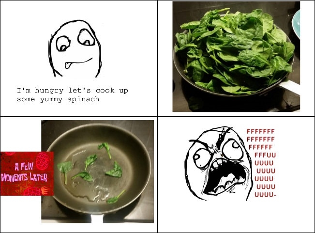 Cooking spinach