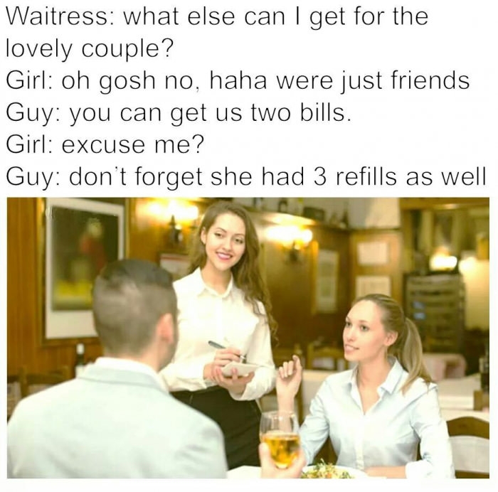 Remember guys, pay only on dates and birthdays