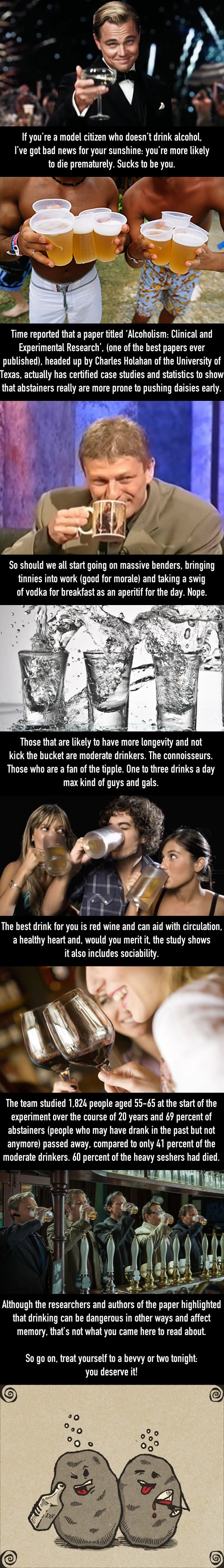 People who drink moderately live longer