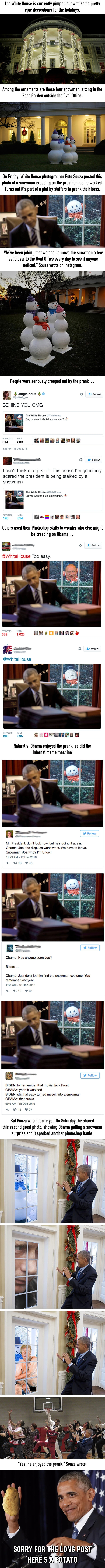 Obama got pranked by White House staff