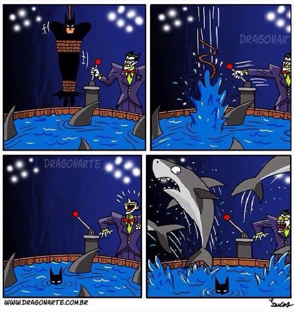 Even sharks are scared of batman