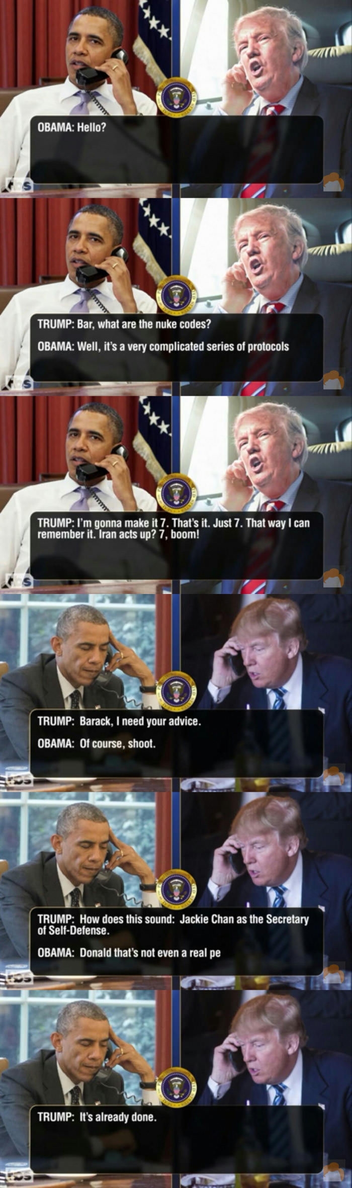 Leaked transcripts of Trump & Obama pt.5