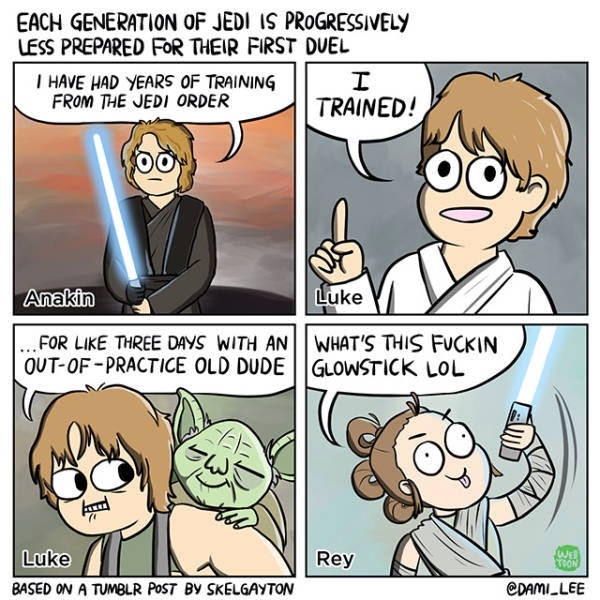 Each generation of Jedi..