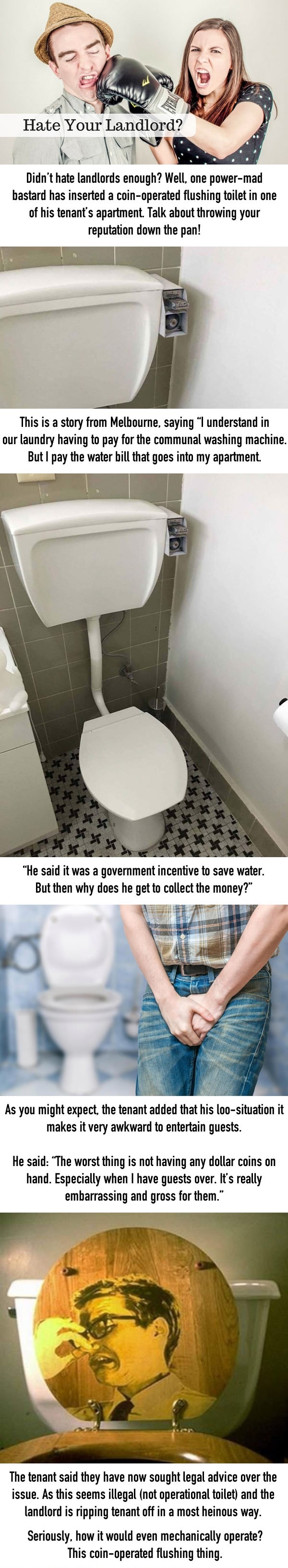 Worst landlord of 2017 installs 'coin operated flushing toilet'