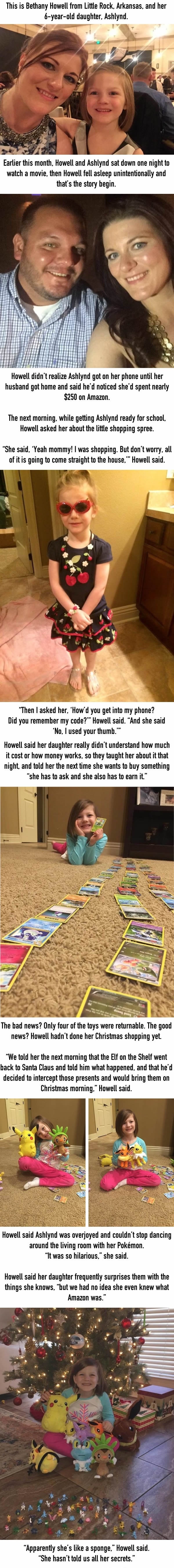 6 y/o used her moms thumbprint to buy $250 of toys