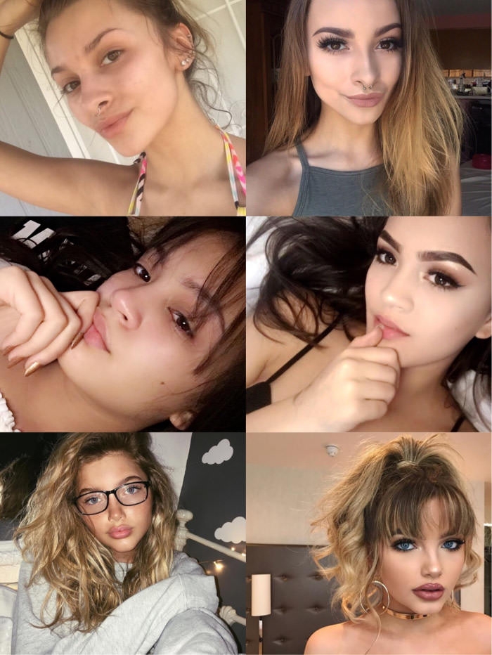 15 year olds with and without make up