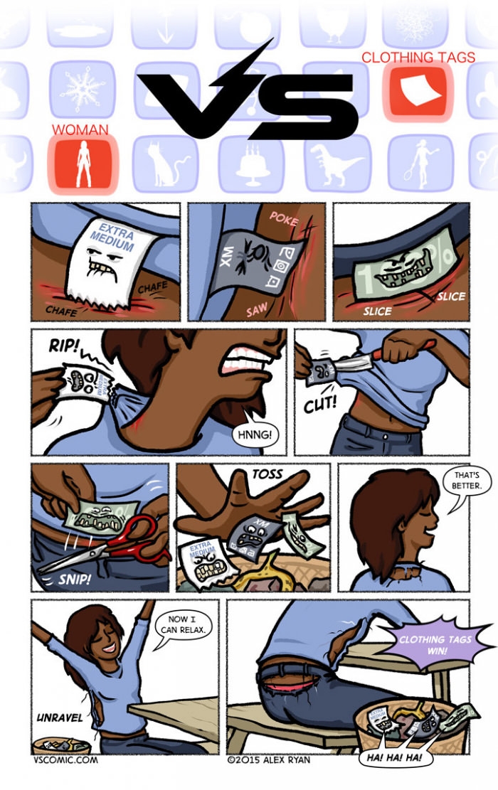 Woman vs clothing tags