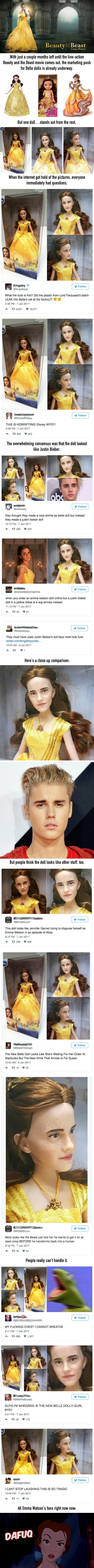 Beauty and The Beast doll looks like Bieber