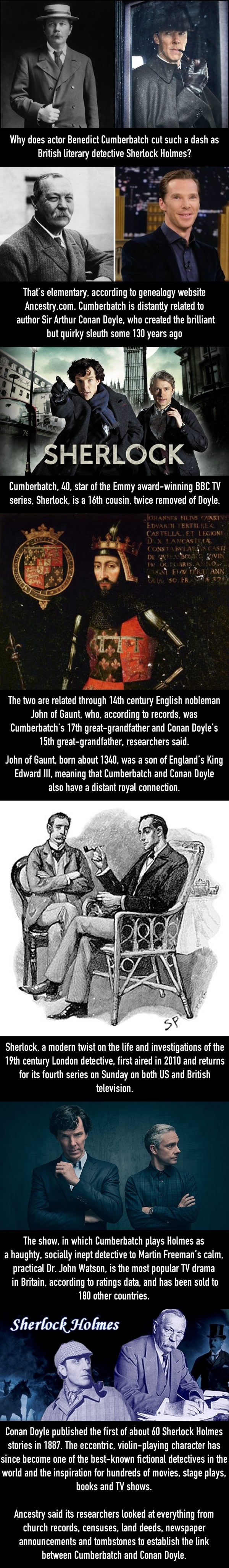 Benedict Cumberbatch is related to Sir Arthur Conan Doyle