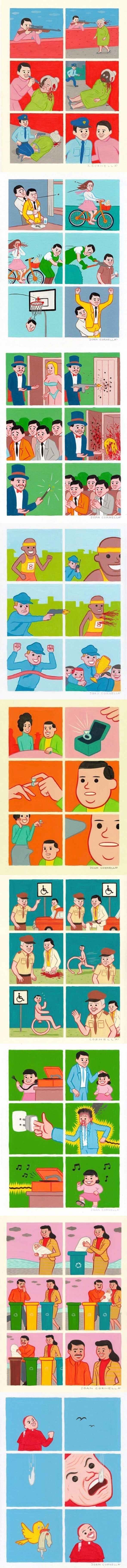 A compilation of Joan Cornella comics