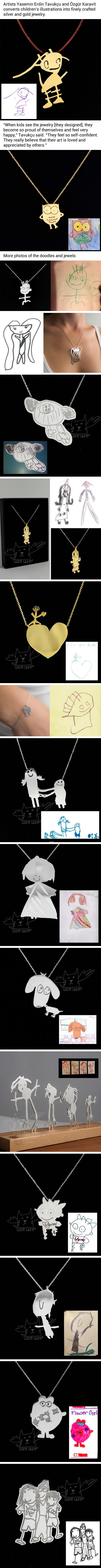 Artists turn kids doodles into jewelry