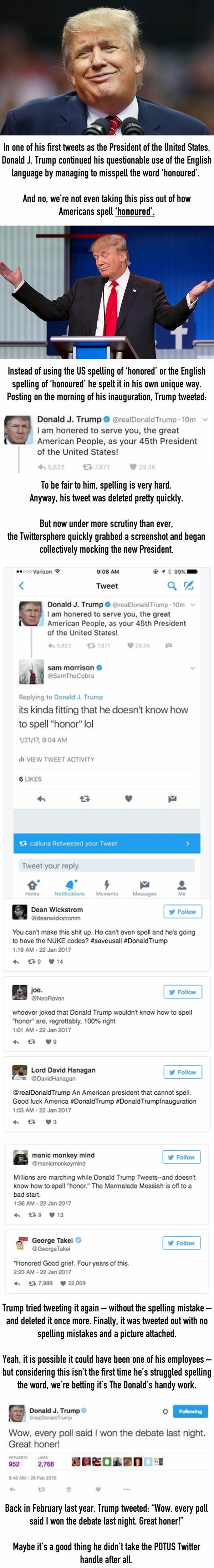Trump deletes one of his first tweets as President