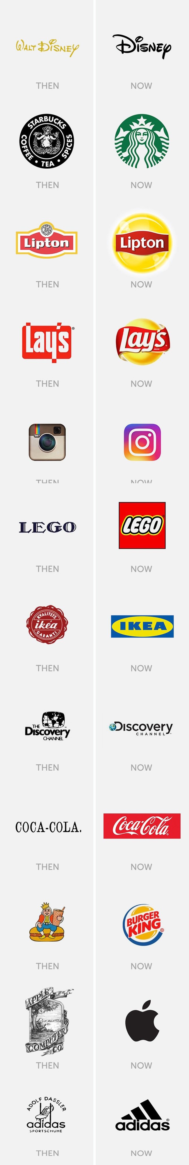 Famous logos then and now