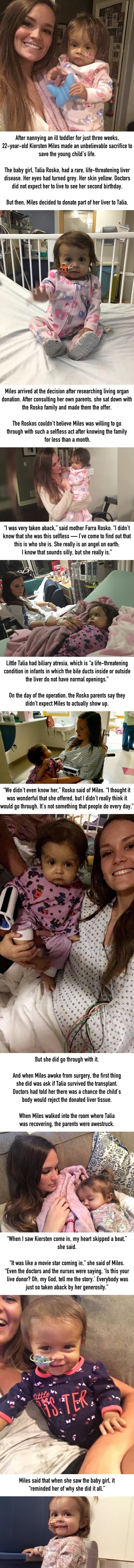 A nanny made an incredible sacrifice to save a sick toddler