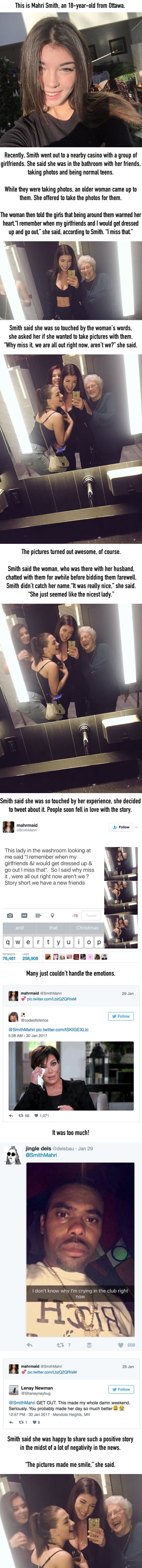 Teens invite an older woman to hang out