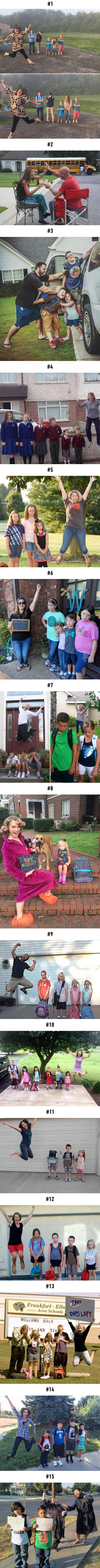 Parents post the moment their kids go back to school