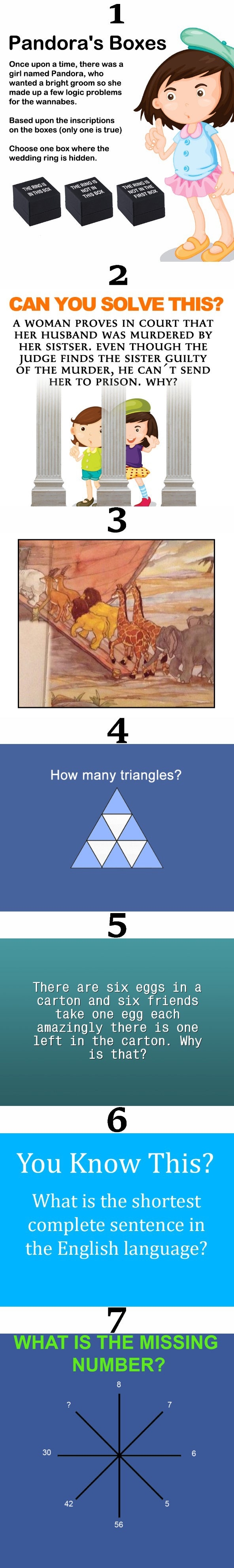 Some brain teasers for you