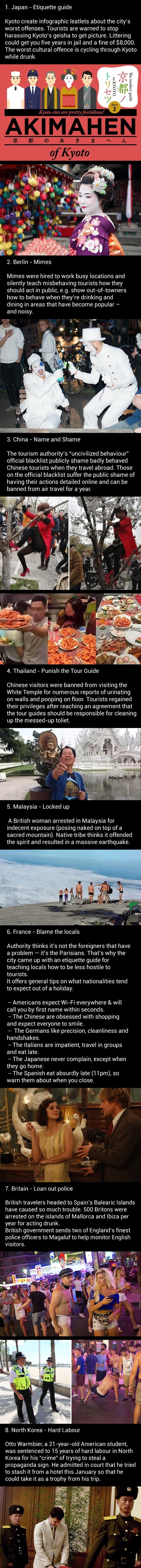Extreme methods countries take to cope with bad tourists