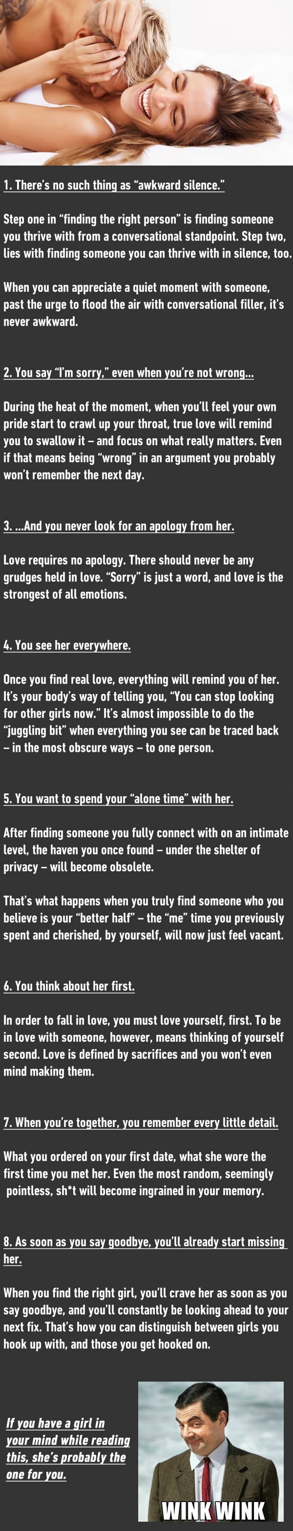 8 signs that she's the one for you