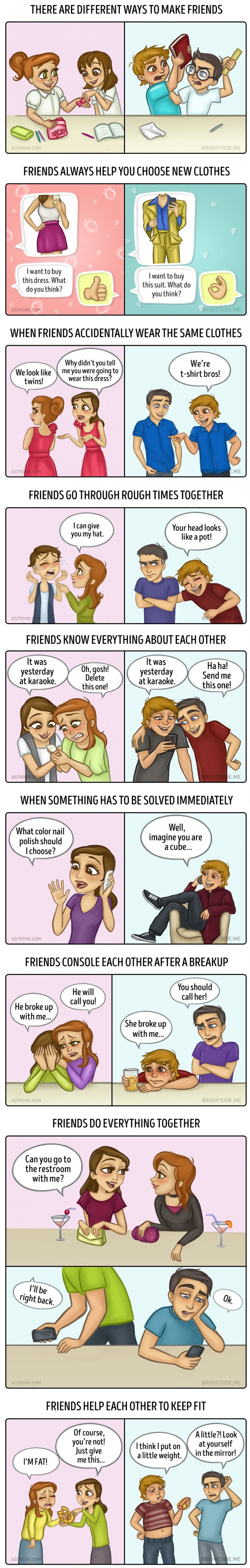 Male and female friendships