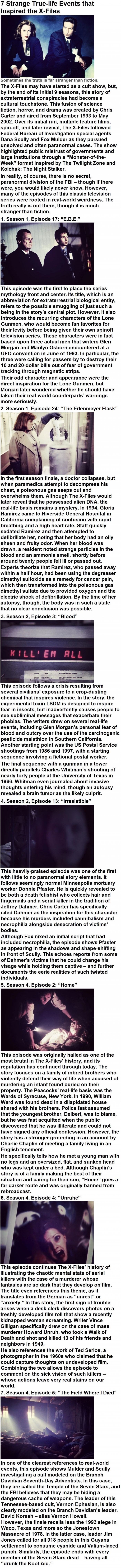 Strange true-life events that inspired the X-Files