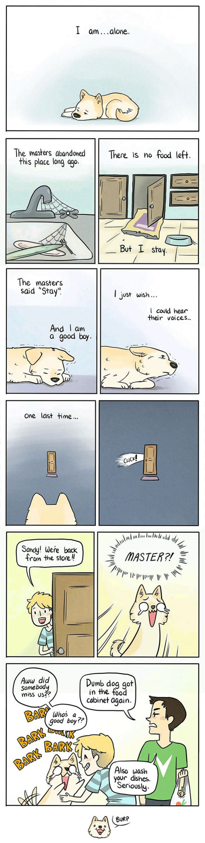 How a dog feels home alone