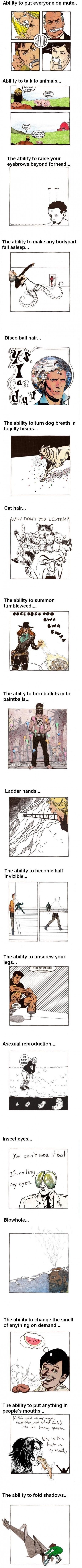 A collection of useless superpowers
