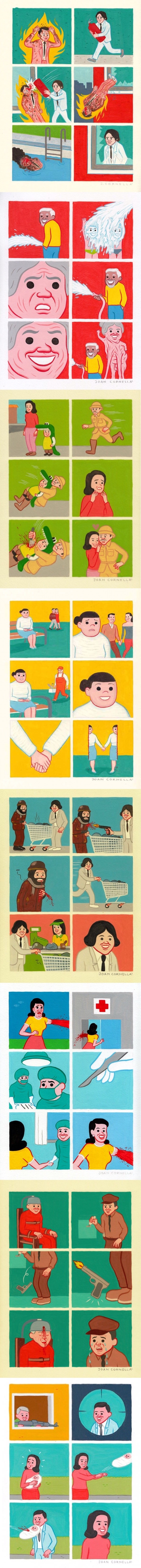 A compilation of Joan Cornella comics