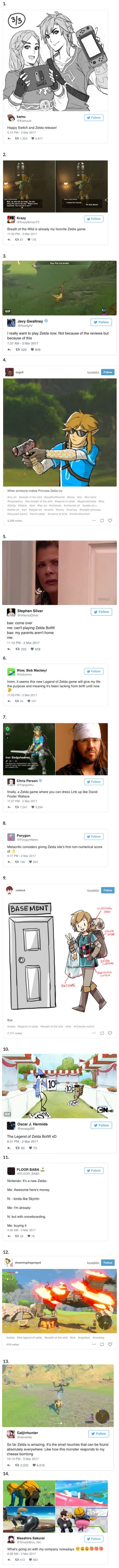 Perfect internet reactions to Zelda Breath of the Wild