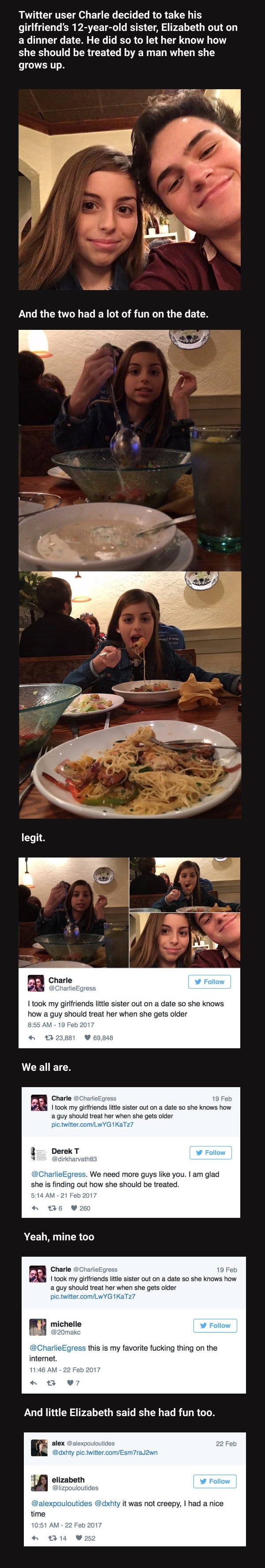 Guy took his gfs little sister out on a date