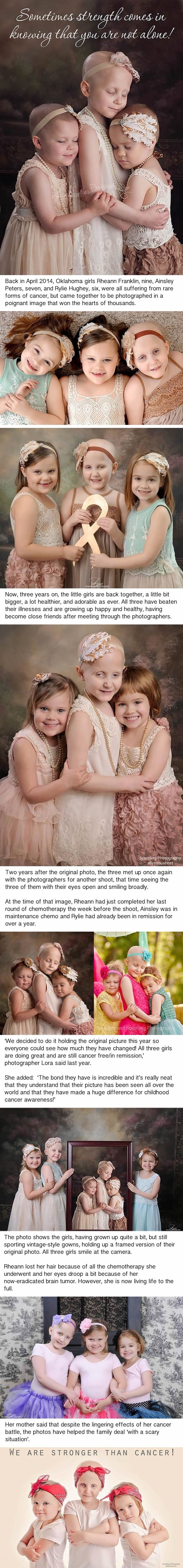 Young cancer sufferers reunite to recreate viral portrait