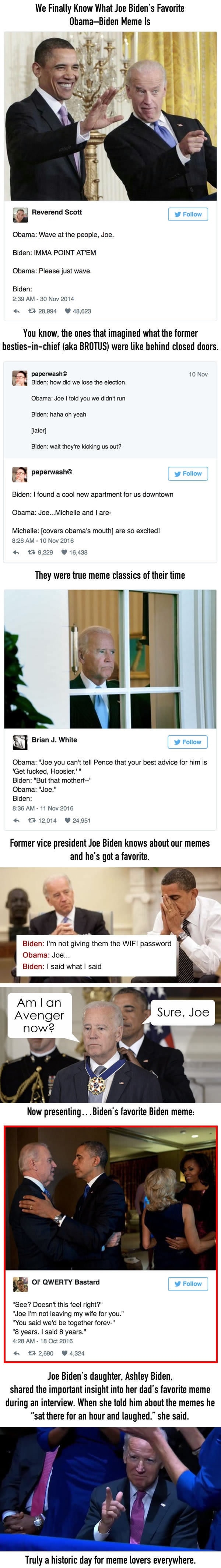Joe Biden's favorite Obama-Biden meme revealed