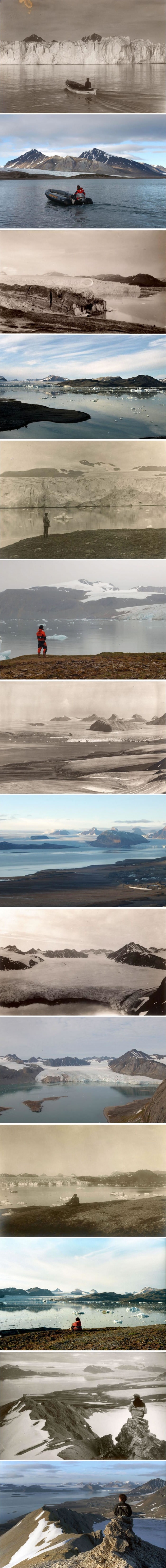 What 100 years climate change has done to arctic glaciers